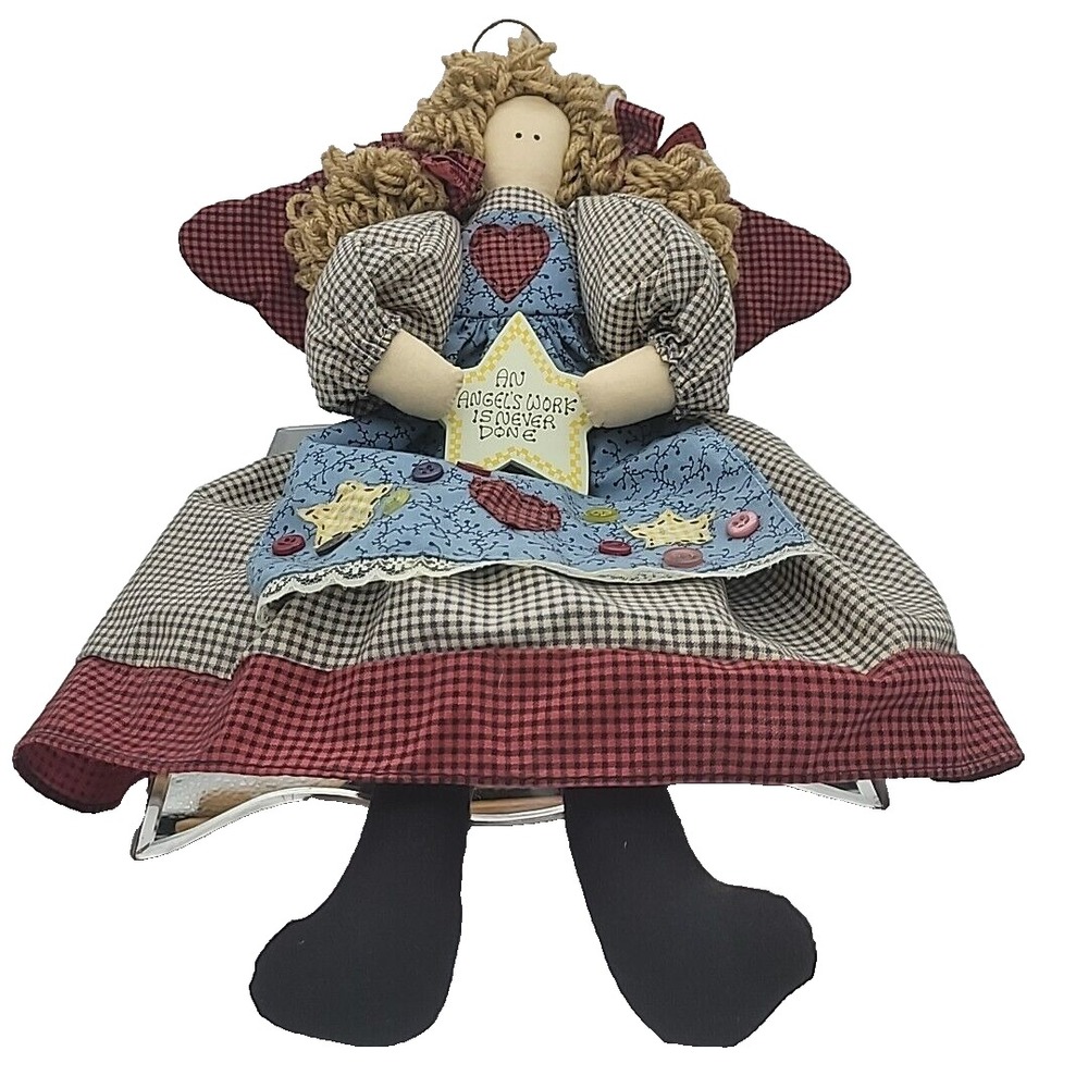House of Lloyd Angel Doll Shelf Sitter 16" Vintage 1996 Wall Hanging Country